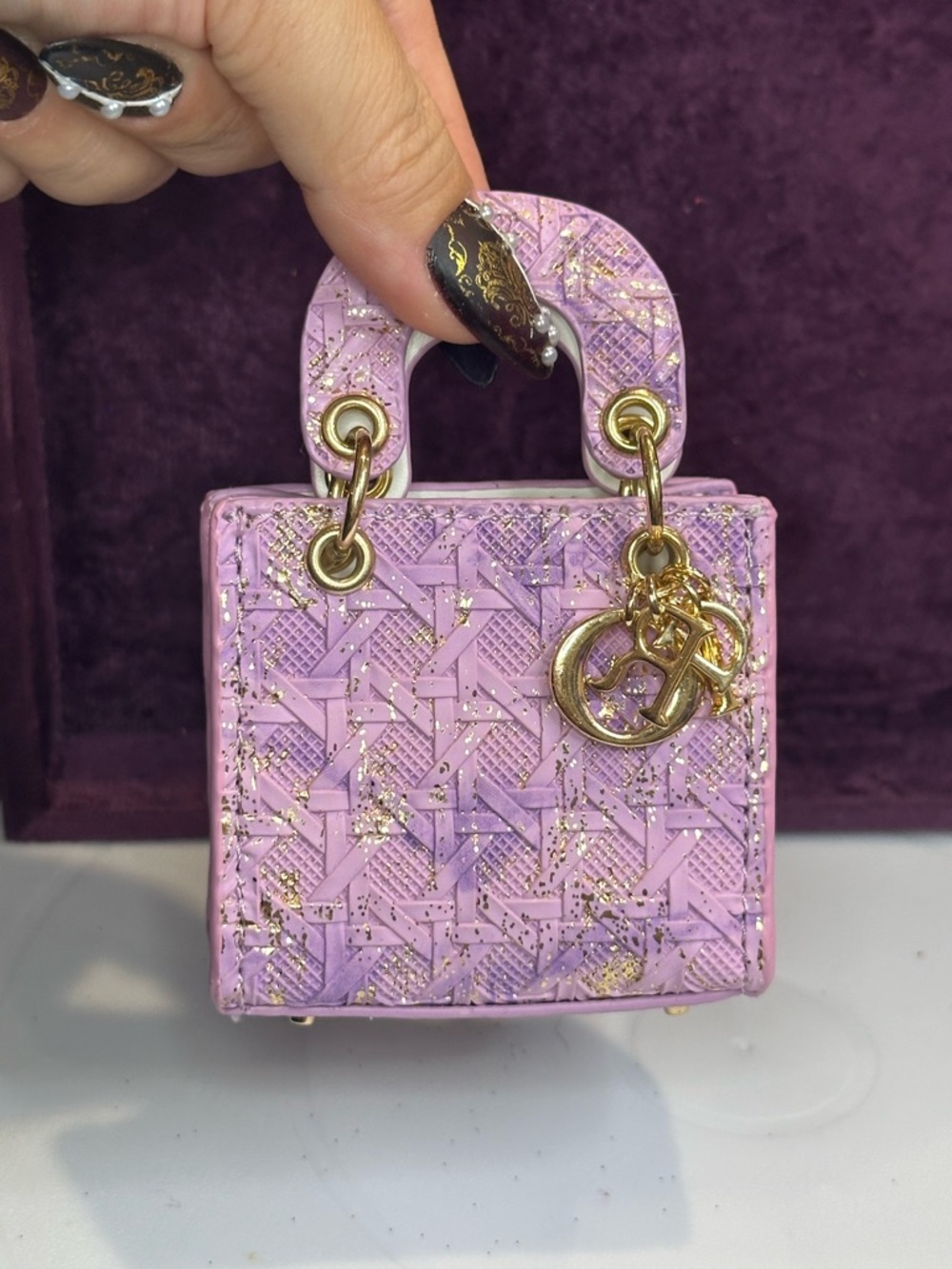 👉 Lavender Mini Bag Charm | Exact Item Shown